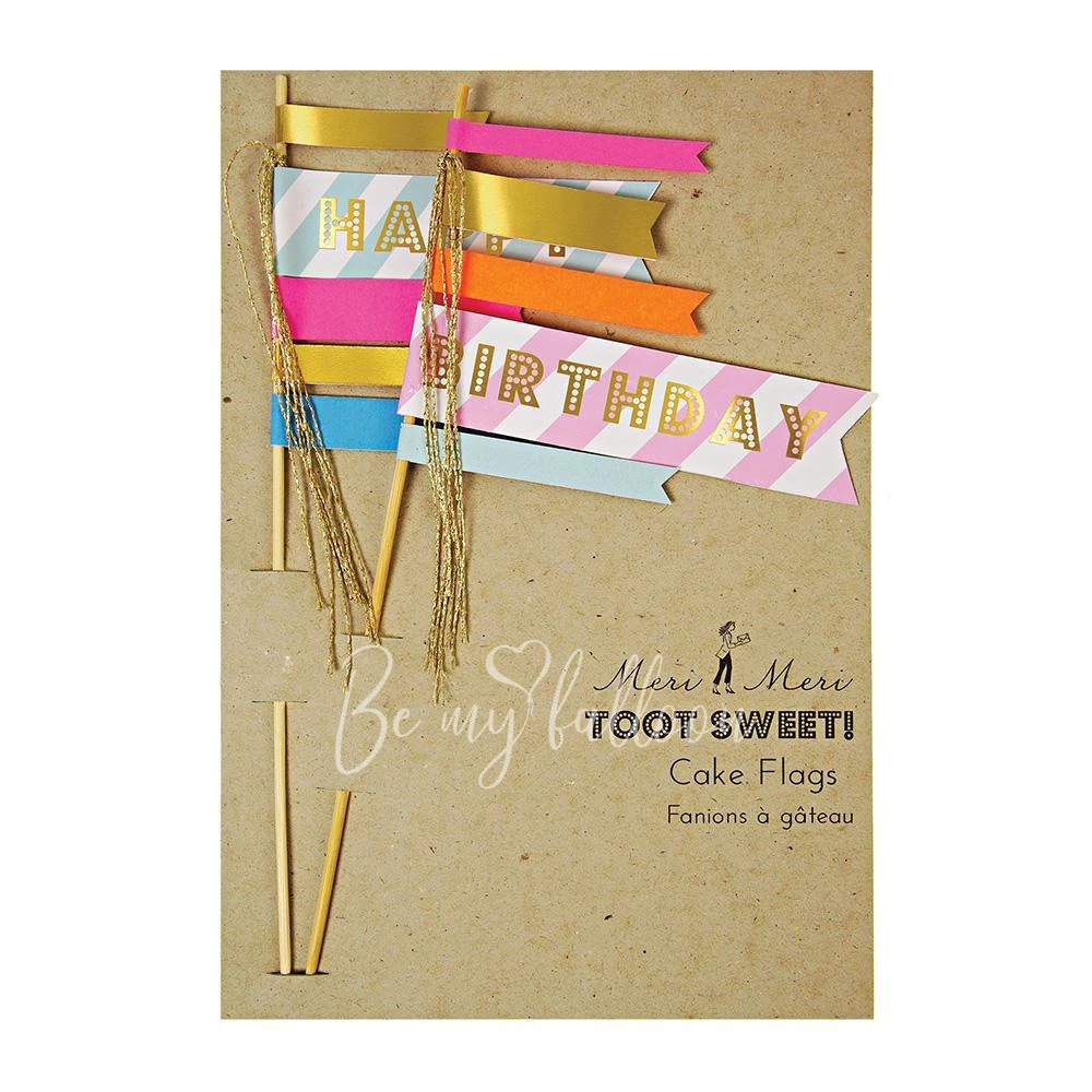 Birthday Flag Cake Toppers