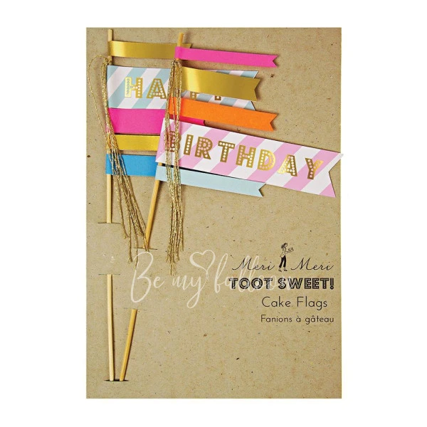 Birthday Flag Cake Toppers
