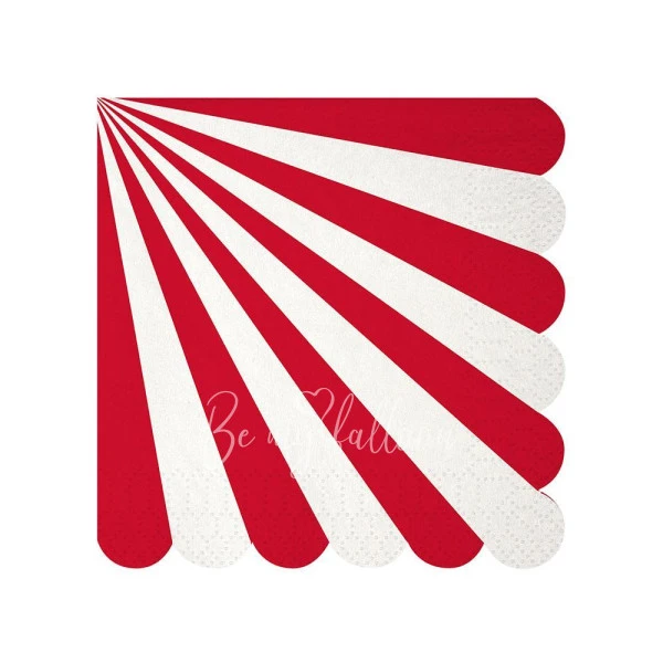 Салфетки для вечеринки Red Fan в полоску (маленькие)