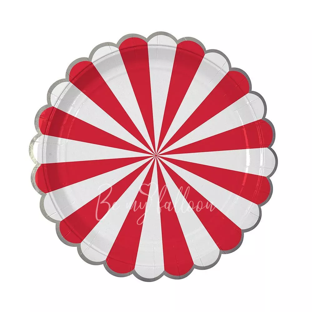Red Fan Stripe Plates (large)