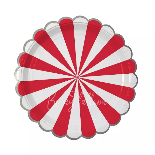 Red Fan Stripe Plates (large)