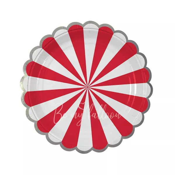 Red Fan Stripe Plates (small)