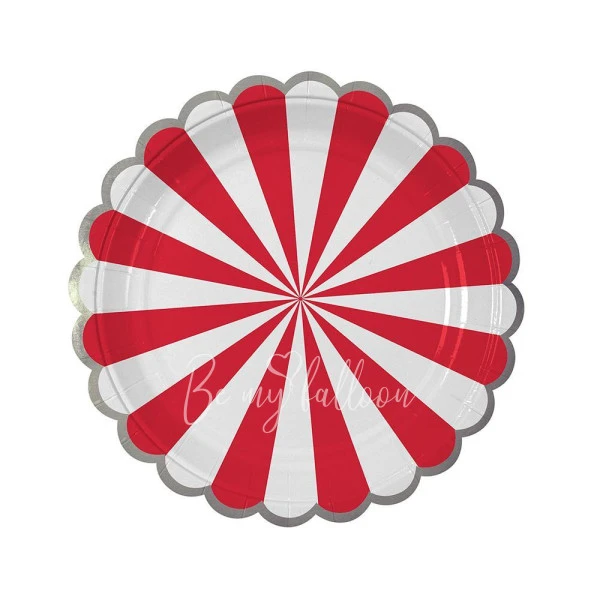 Red Fan Stripe Plates (small)