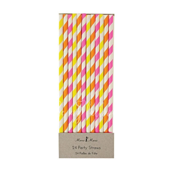 Neon Party Straws