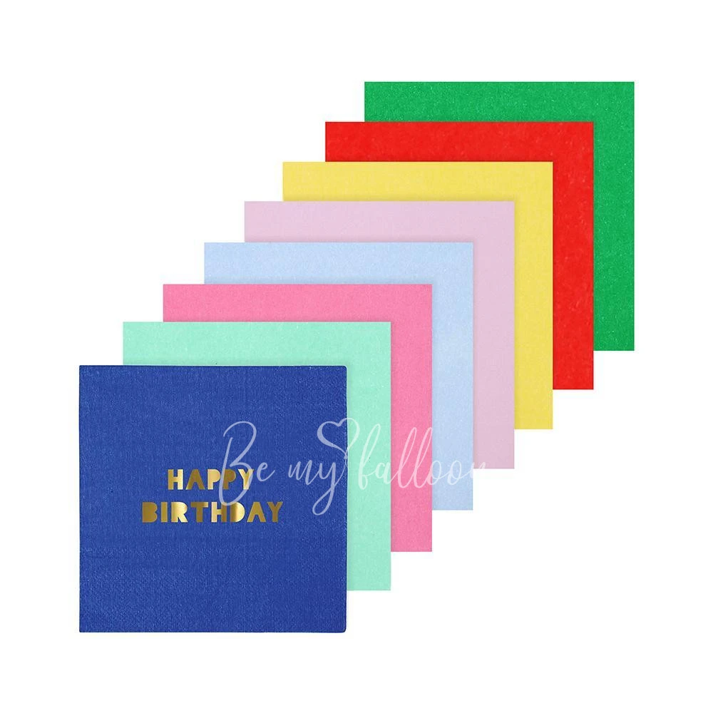Салфетки для вечеринки Happy Birthday (маленькие)