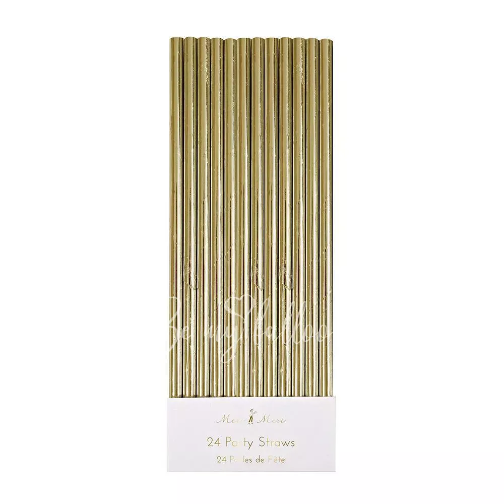 Gold Foil Party Straws