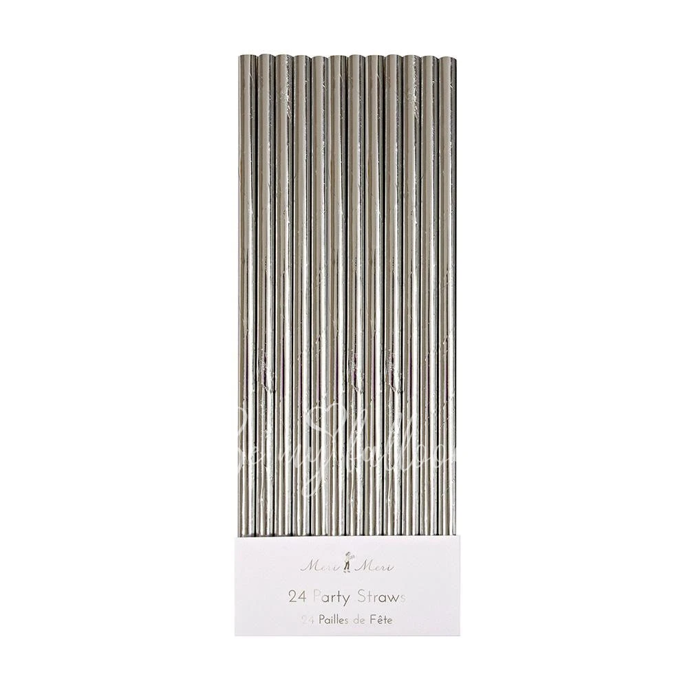 Silver Foil Party Straws