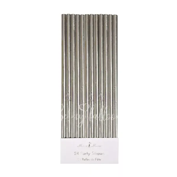 Silver Foil Party Straws