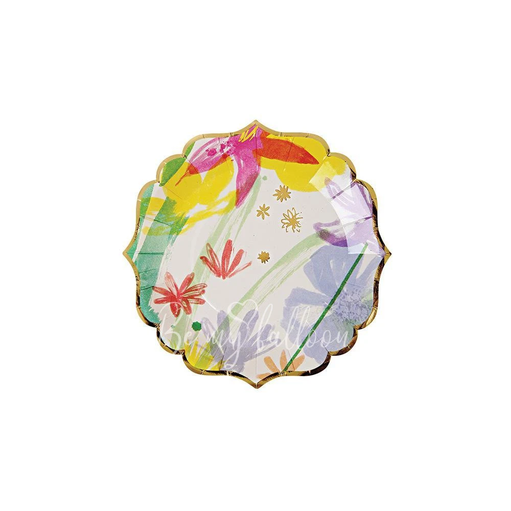 Painted Flowers Canape Plates