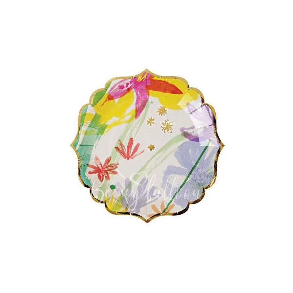 Painted Flowers Canape Plates