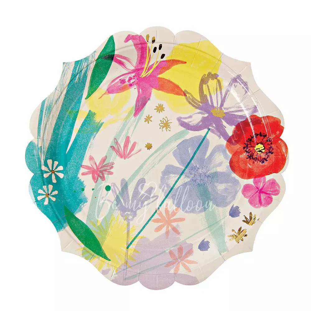 Painted Flowers Plates (large)