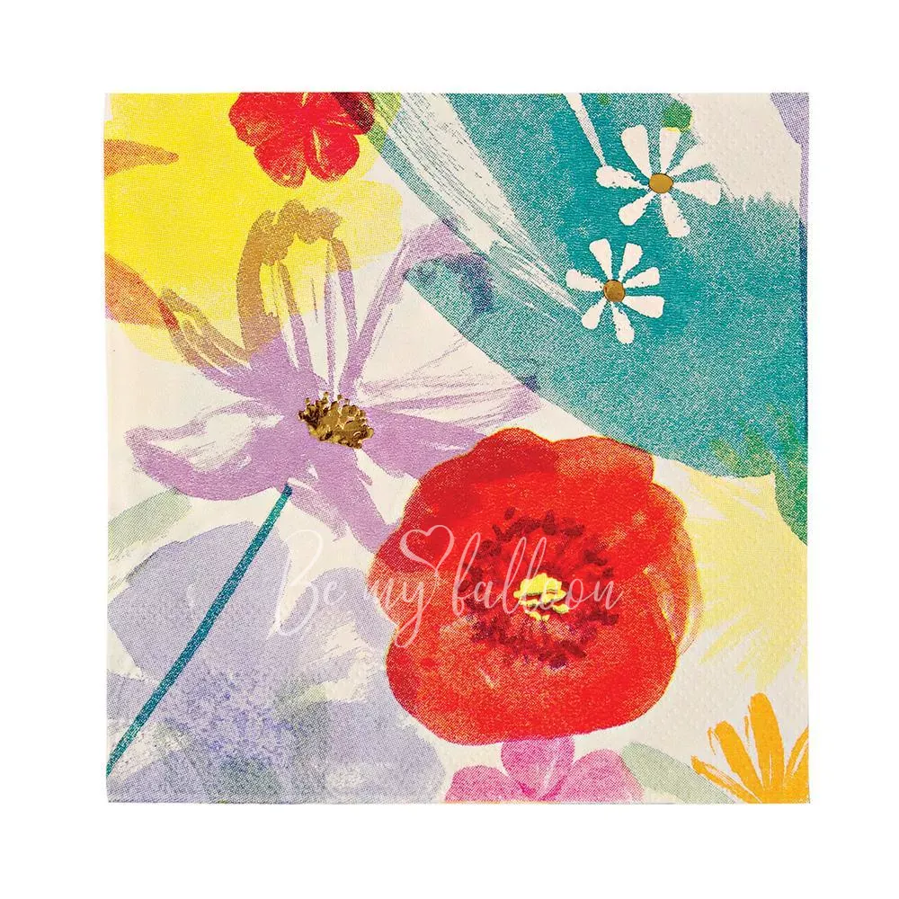 Салфетки для вечеринки Painted Flowers (маленькие)