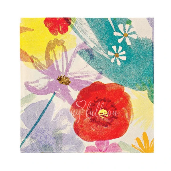 Салфетки для вечеринки Painted Flowers (маленькие)