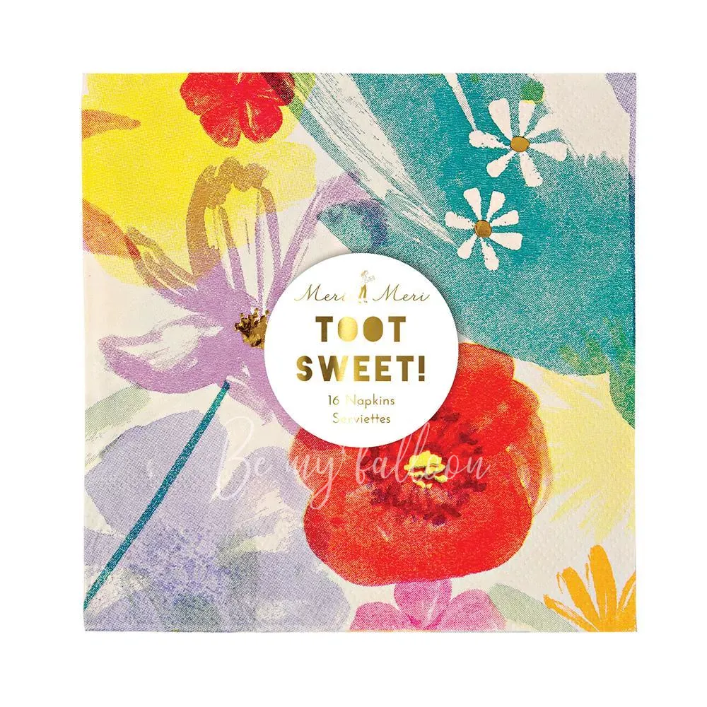 Салфетки для вечеринки Painted Flowers (маленькие)