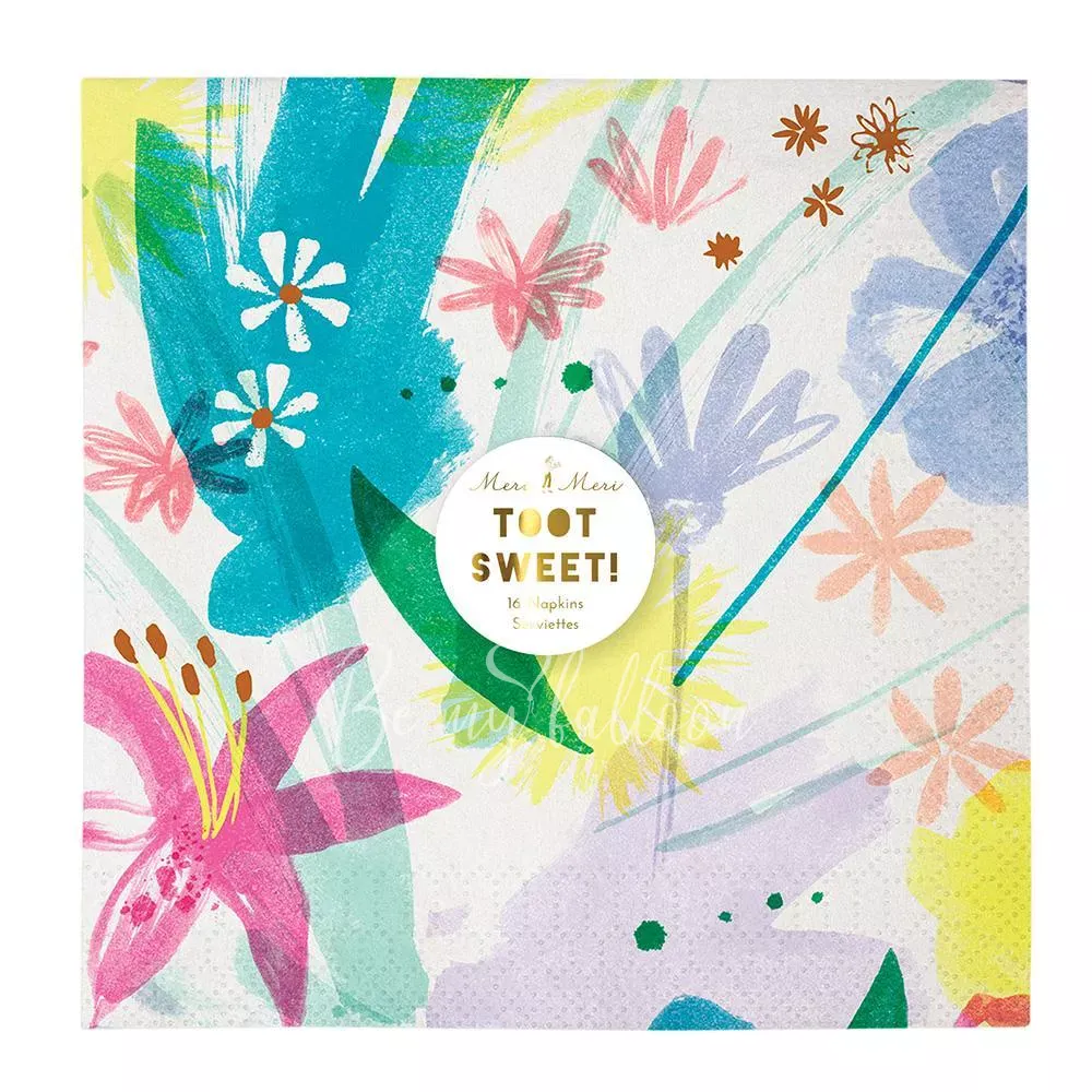 Салфетки для вечеринки Painted Flowers (большие)