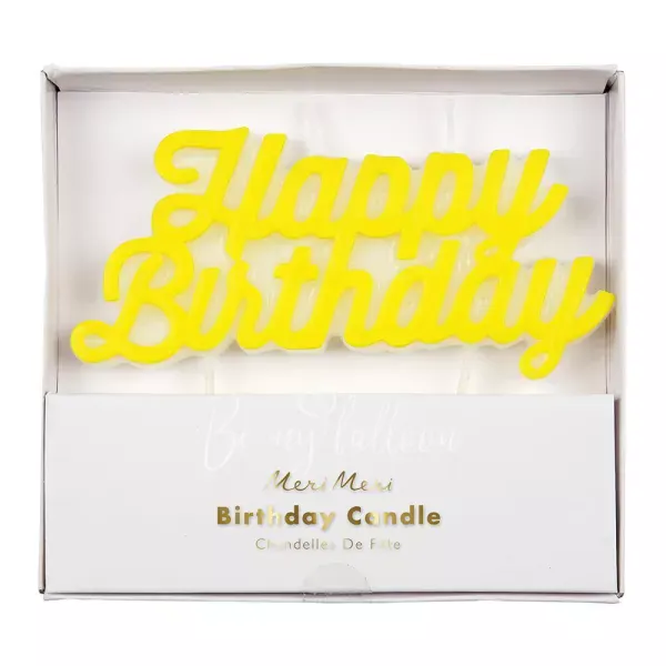 Свеча с Днем Рождения желтая