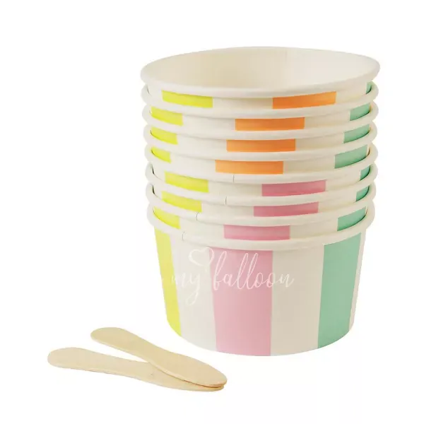 Полосатые стаканчики для мороженого/конфет