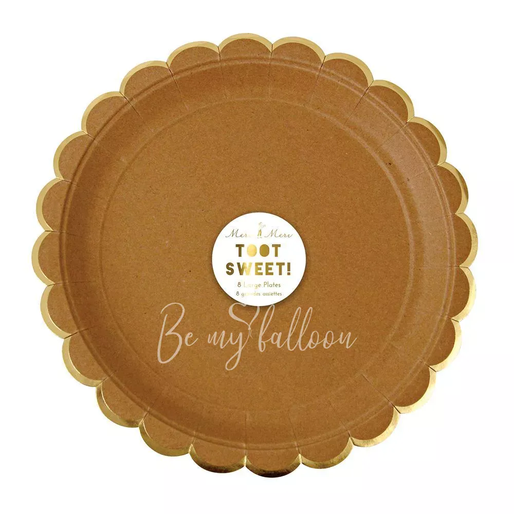 Kraft Scallop Edge Plates (large)