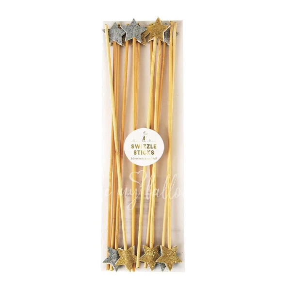 Gold & Silver Star Swizzle Sticks