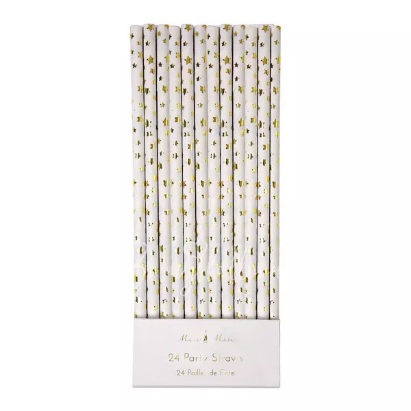 Gold Foil Star Straws
