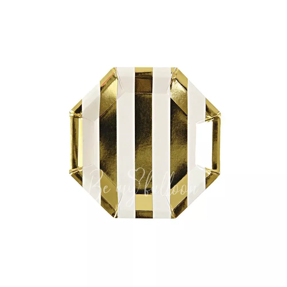 Gold Stripe Canape Plates