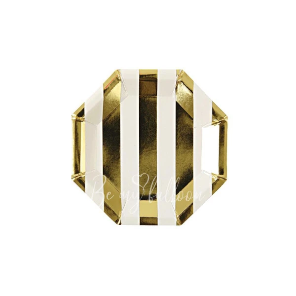 Gold Stripe Canape Plates