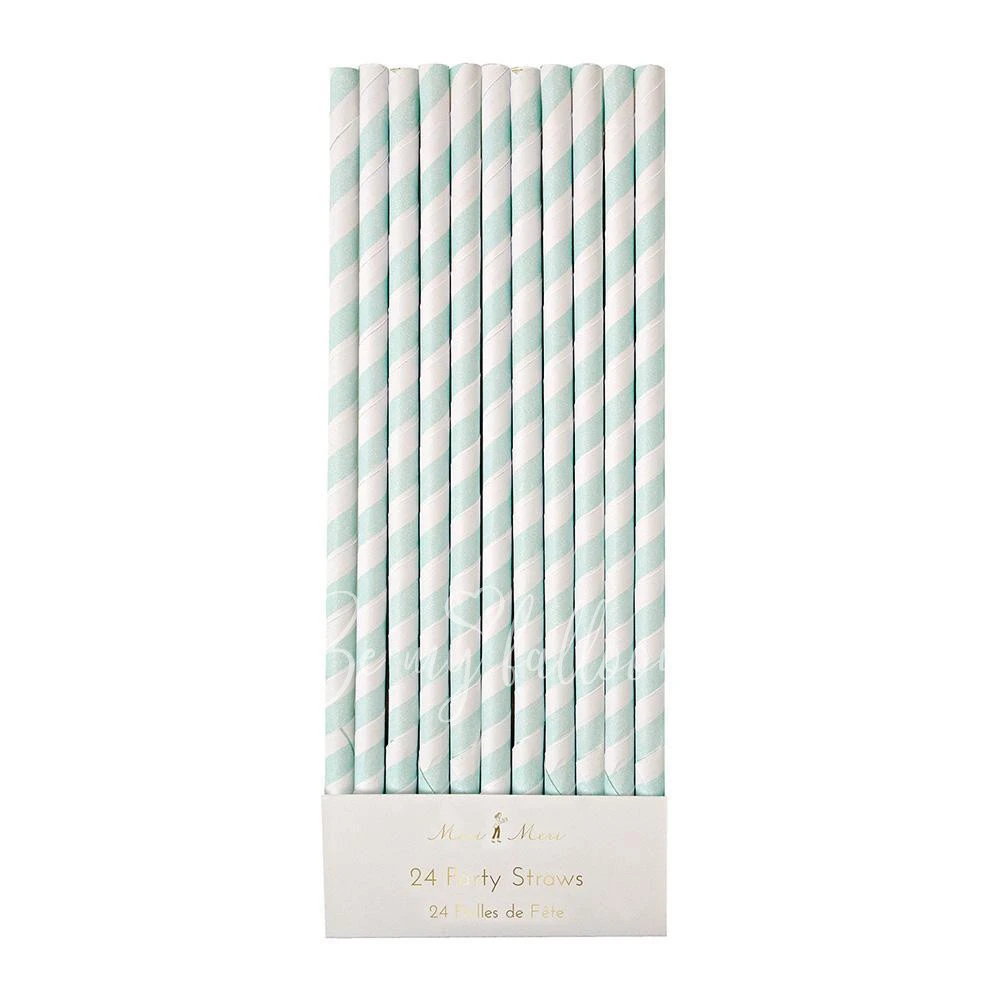 Mint Striped Straws