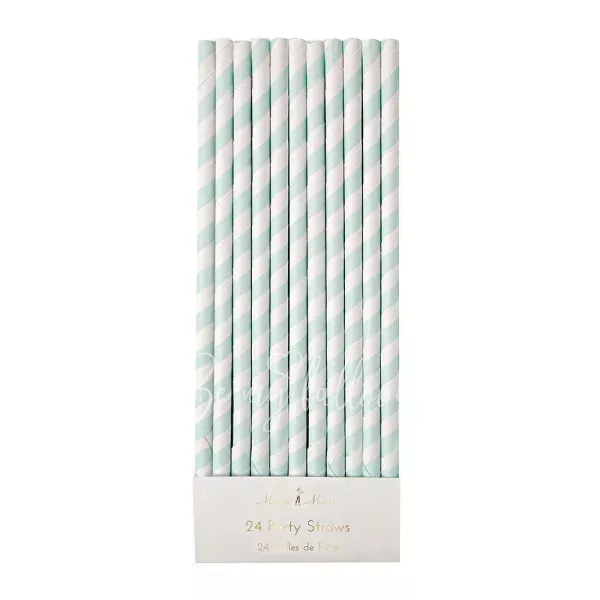 Mint Striped Straws
