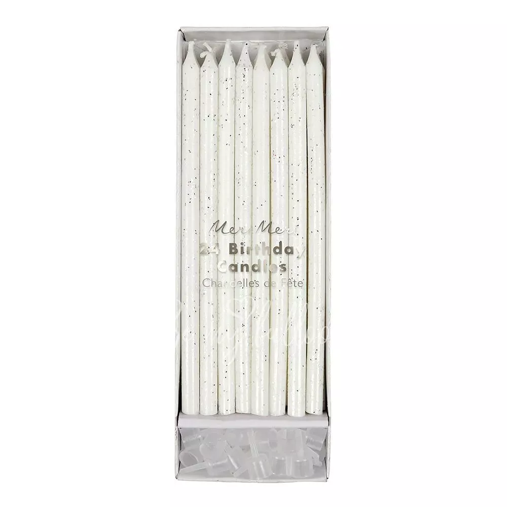 Свечи блестящие серебряные