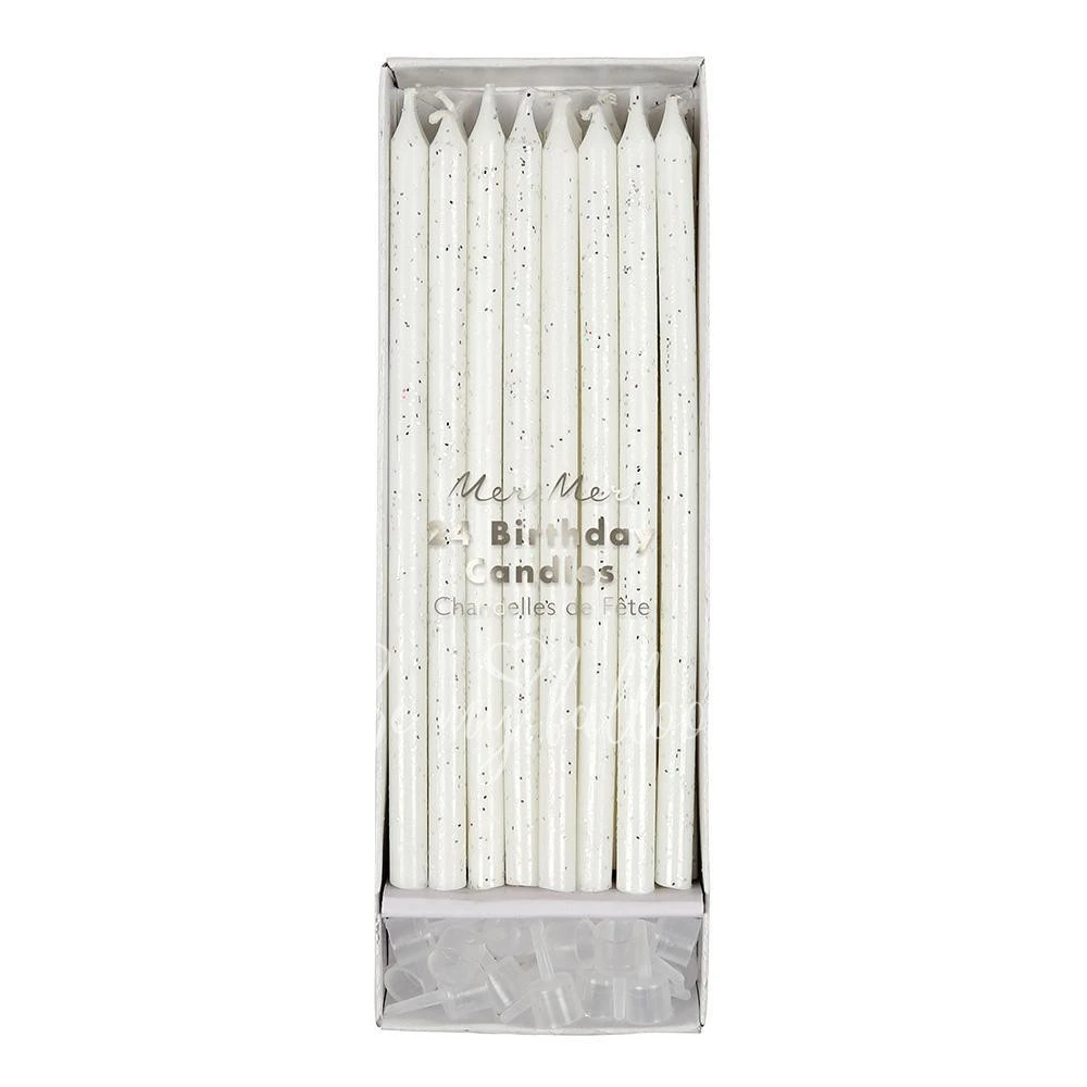 Silver Glitter Candles