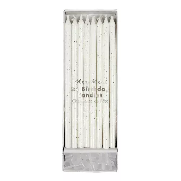 Свечи блестящие серебряные