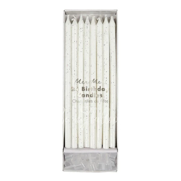 Silver Glitter Candles