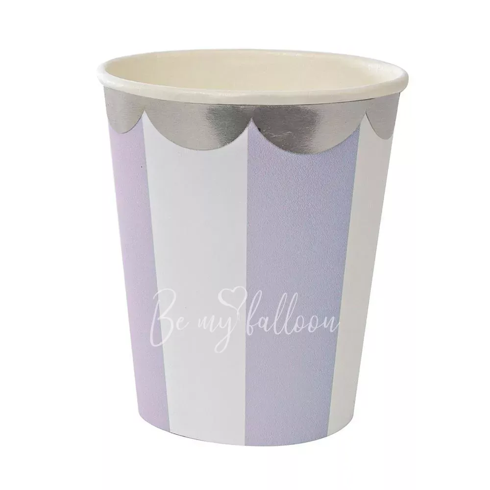 Lavender Fan Stripe Cups