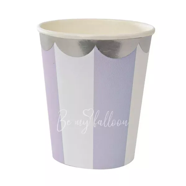 Lavender Fan Stripe Cups