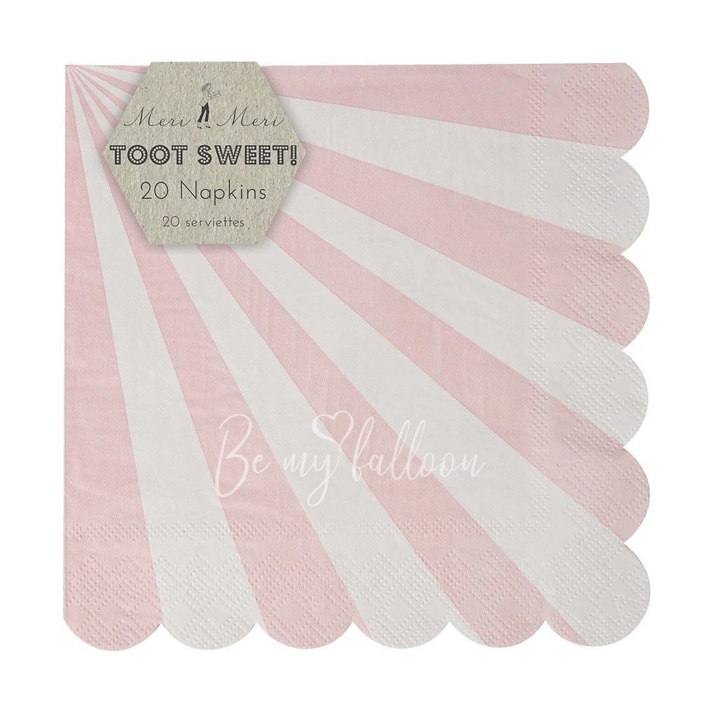 Dusty Pink Fan Stripe Napkins (large)