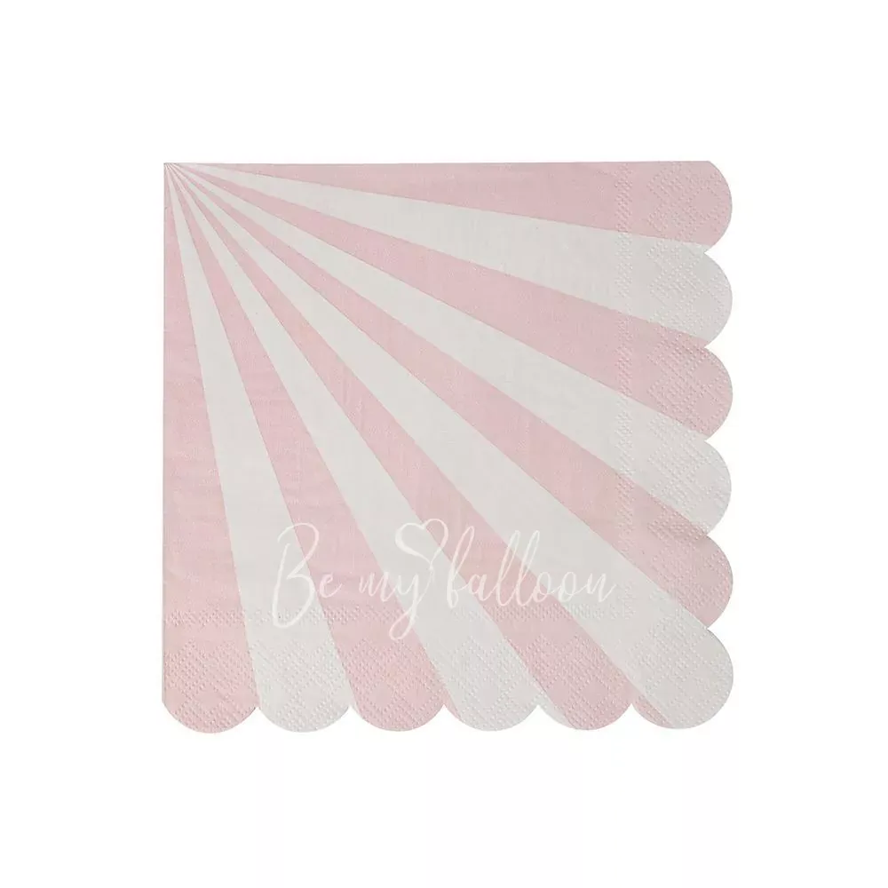 Салфетки для вечеринки Dusty Pink в полоску (маленькие)
