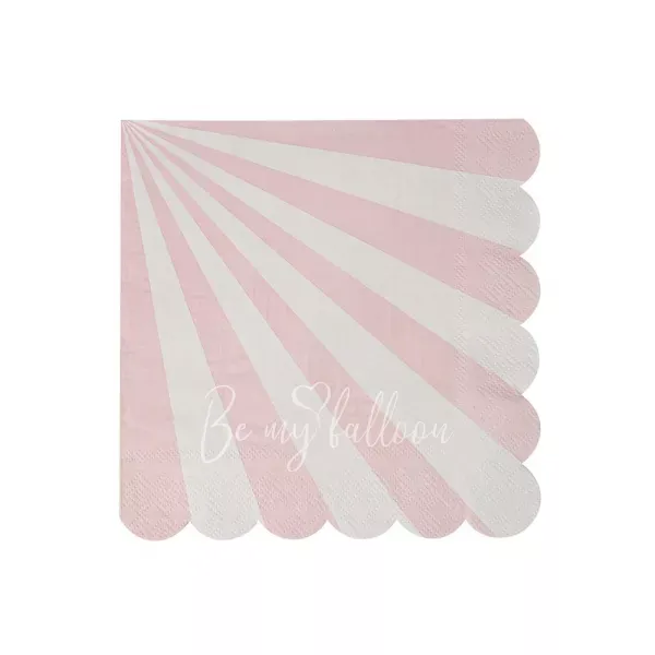 Салфетки для вечеринки Dusty Pink в полоску (маленькие)