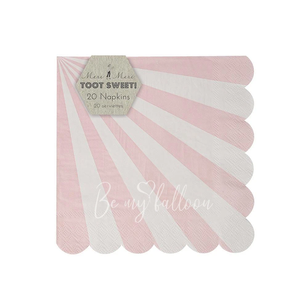 Dusty Pink Fan Stripe Napkins (small)