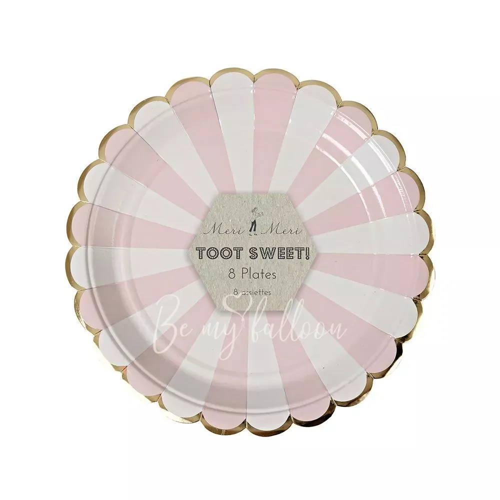 Тарелки для вечеринки Dusty Pink Fan (маленькие)