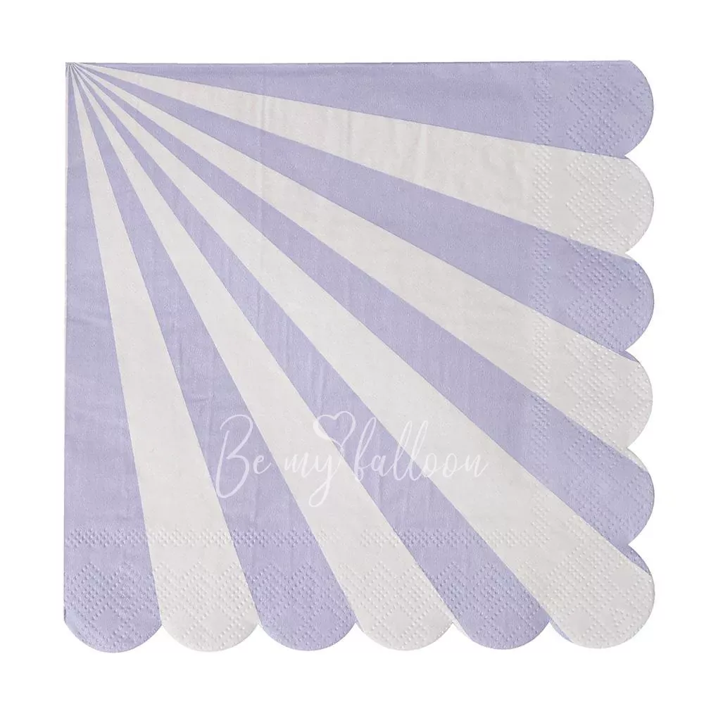 Салфетки для вечеринки Lavender Fan в полоску (большие)
