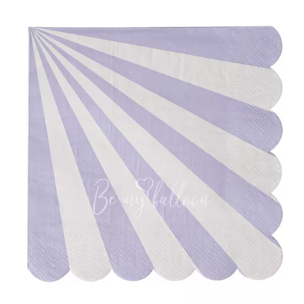 Салфетки для вечеринки Lavender Fan в полоску (большие)