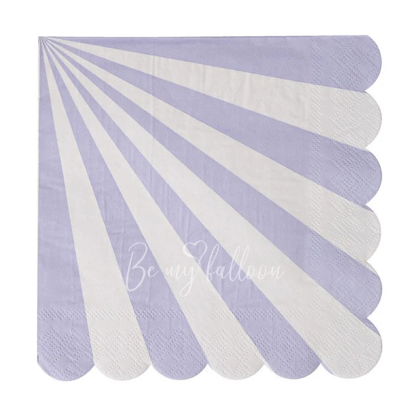 Салфетки для вечеринки Lavender Fan в полоску (большие)