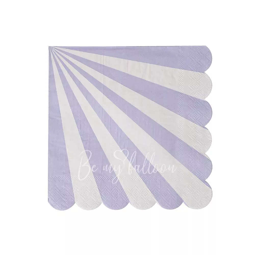 Салфетки для вечеринки Lavender Fan в полоску (маленькие)