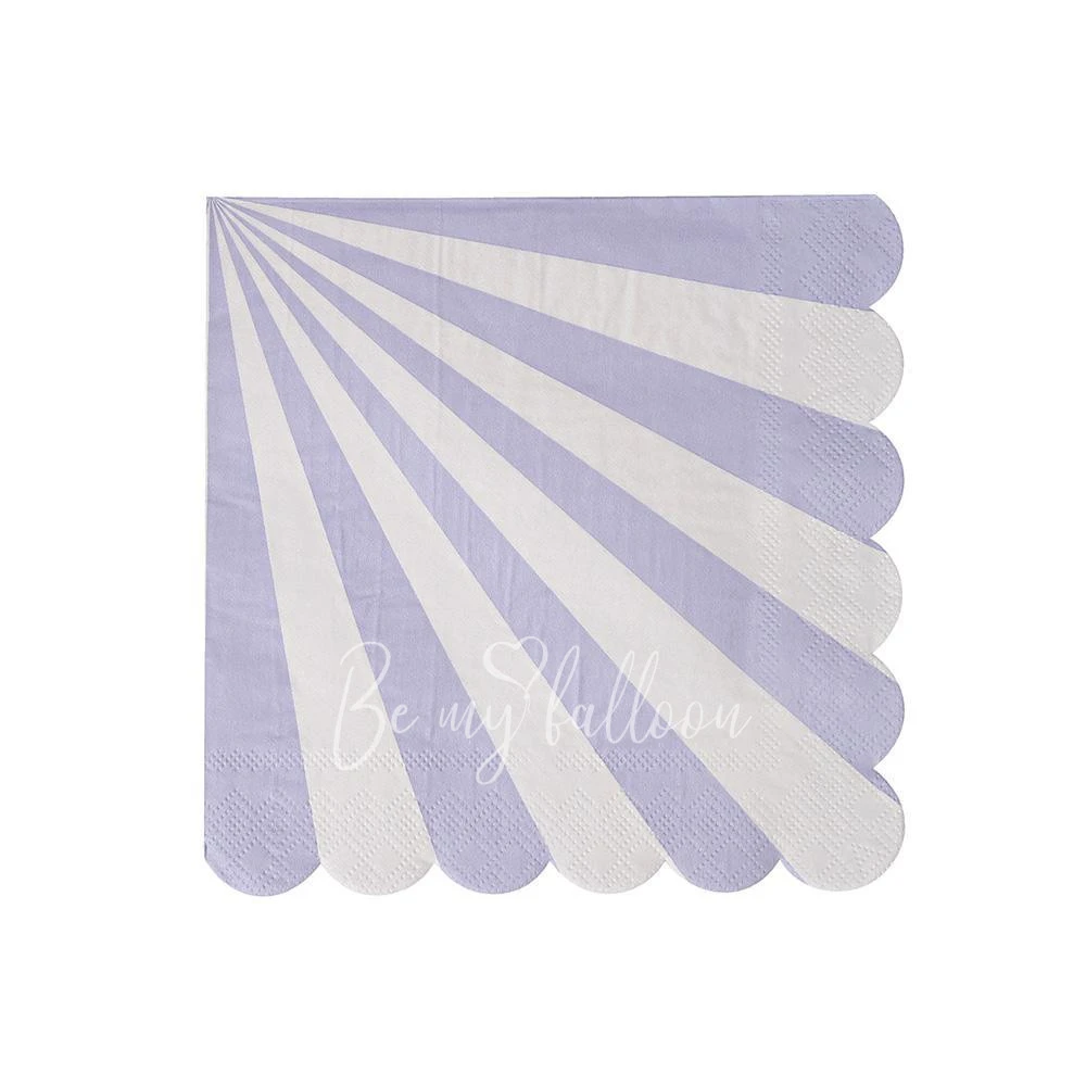 Салфетки для вечеринки Lavender Fan в полоску (маленькие)