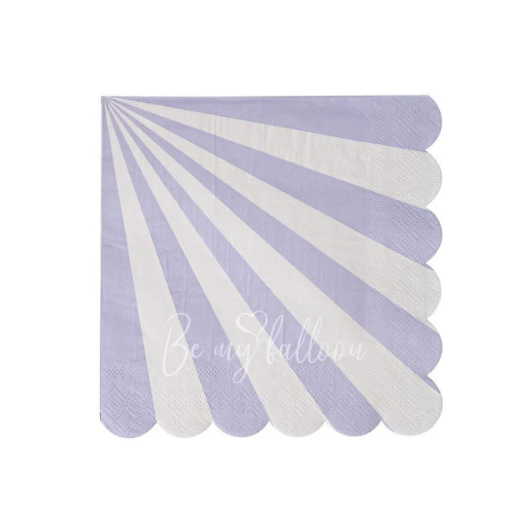 Салфетки для вечеринки Lavender Fan в полоску (маленькие)