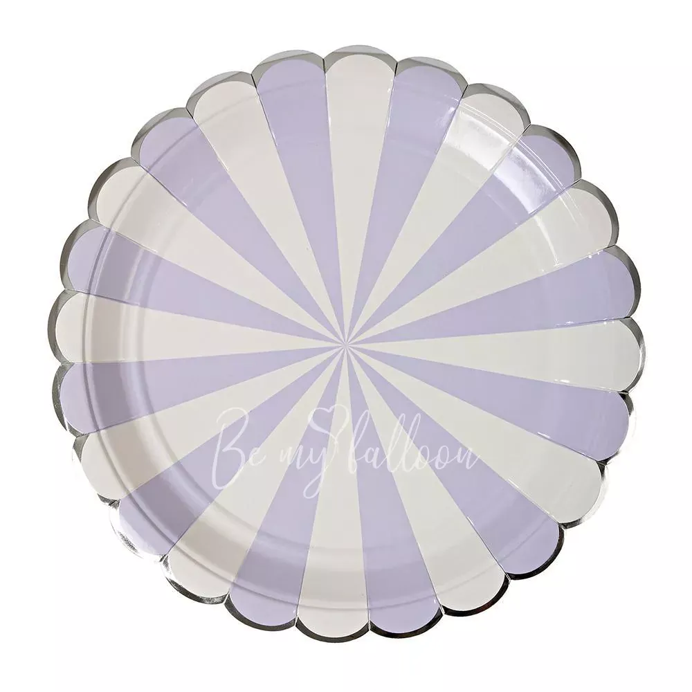Lavender Fan Stripe Plates (large)
