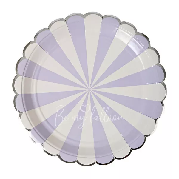 Lavender Fan Stripe Plates (large)