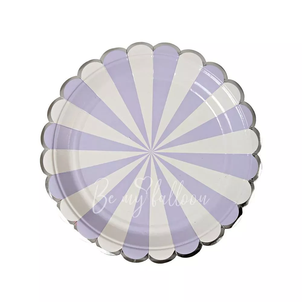 Lavender Fan Stripe Plates (small)