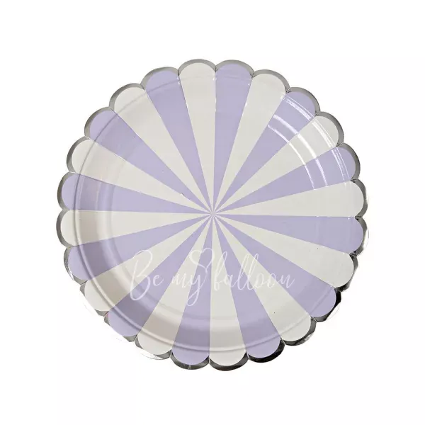Lavender Fan Stripe Plates (small)