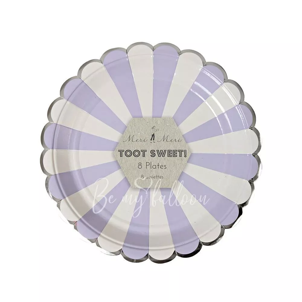 Lavender Fan Stripe Plates (small)